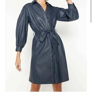 BROCHU WALKER Sky Belted Dress In Admiral Blue Size S